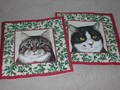 Weihnacht Servietten beige mit 4 Katzenporträt